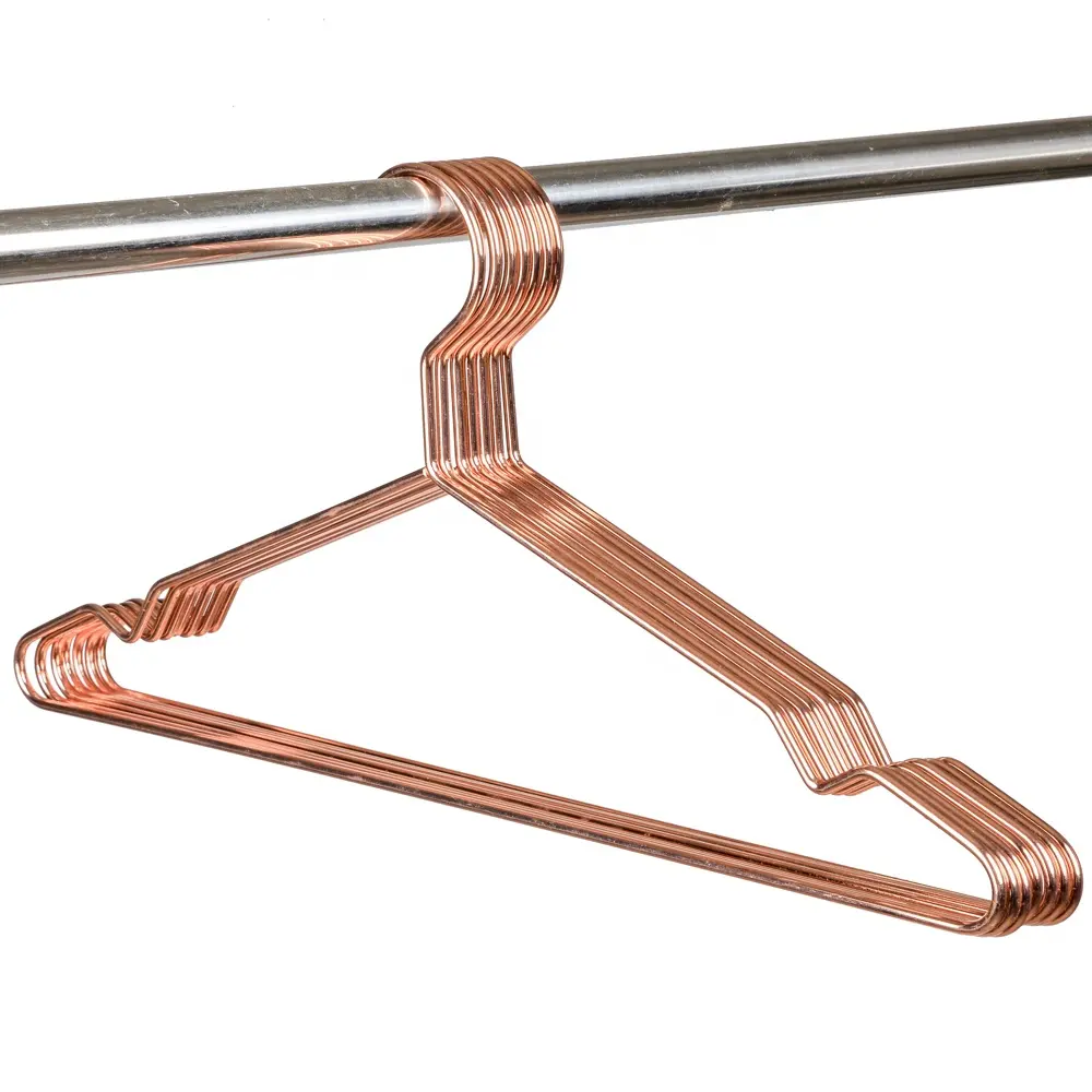 Metal Hanger MH022 Amazon Hot-saling Heavy Duty Rose Gold Metal Wire Copper Hangers