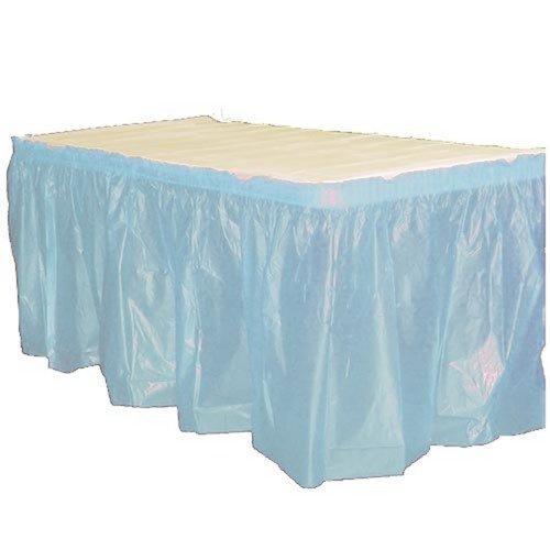 PEVA materials in table skirting plastic solid party supplies decorations disposable fancy ruffled table skirt