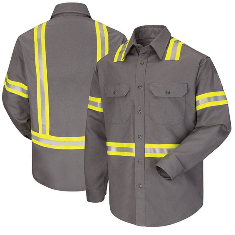 Оптовая продажа от производителя, светоотражающая Рабочая Рубашка hi vis, светоотражающая защитная одежда