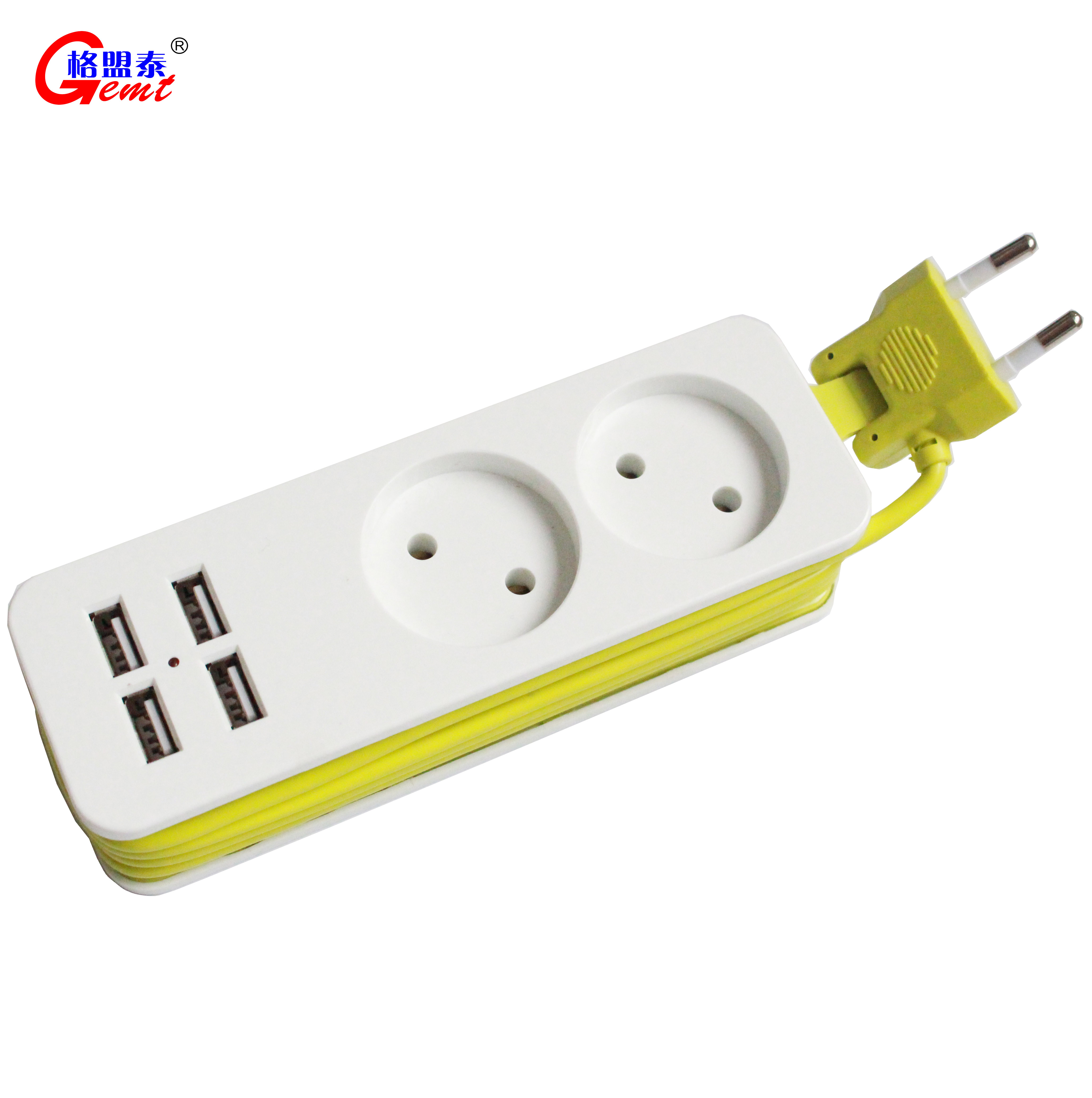 Европейский стандарт, умная розетка с круглым отверстием, 4 отверстия USB + 2 розетки