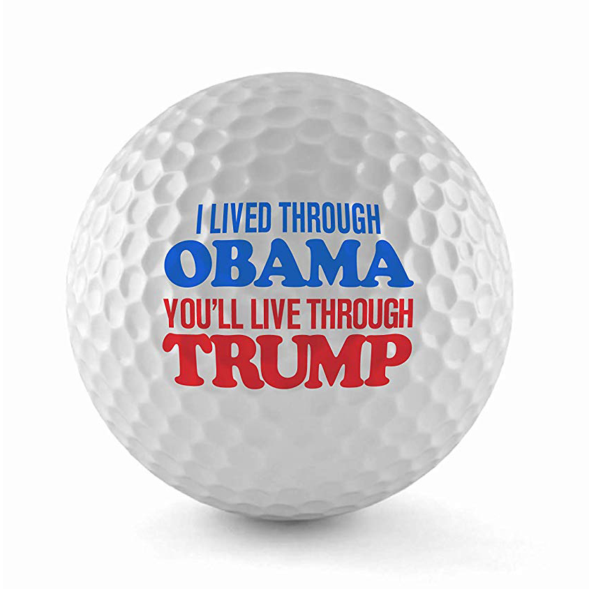 Белые мячи для гольфа на заказ, мяч для гольфа Обама Трампа