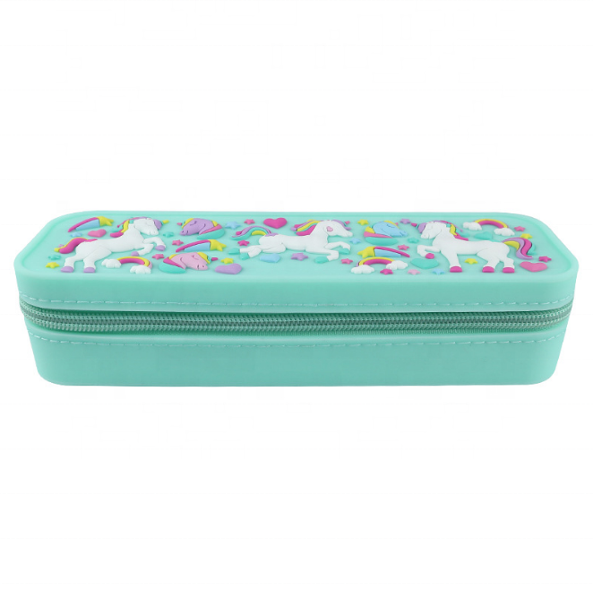 2019 High quality lovely silicone pencil case colorful cute pencil box for kids