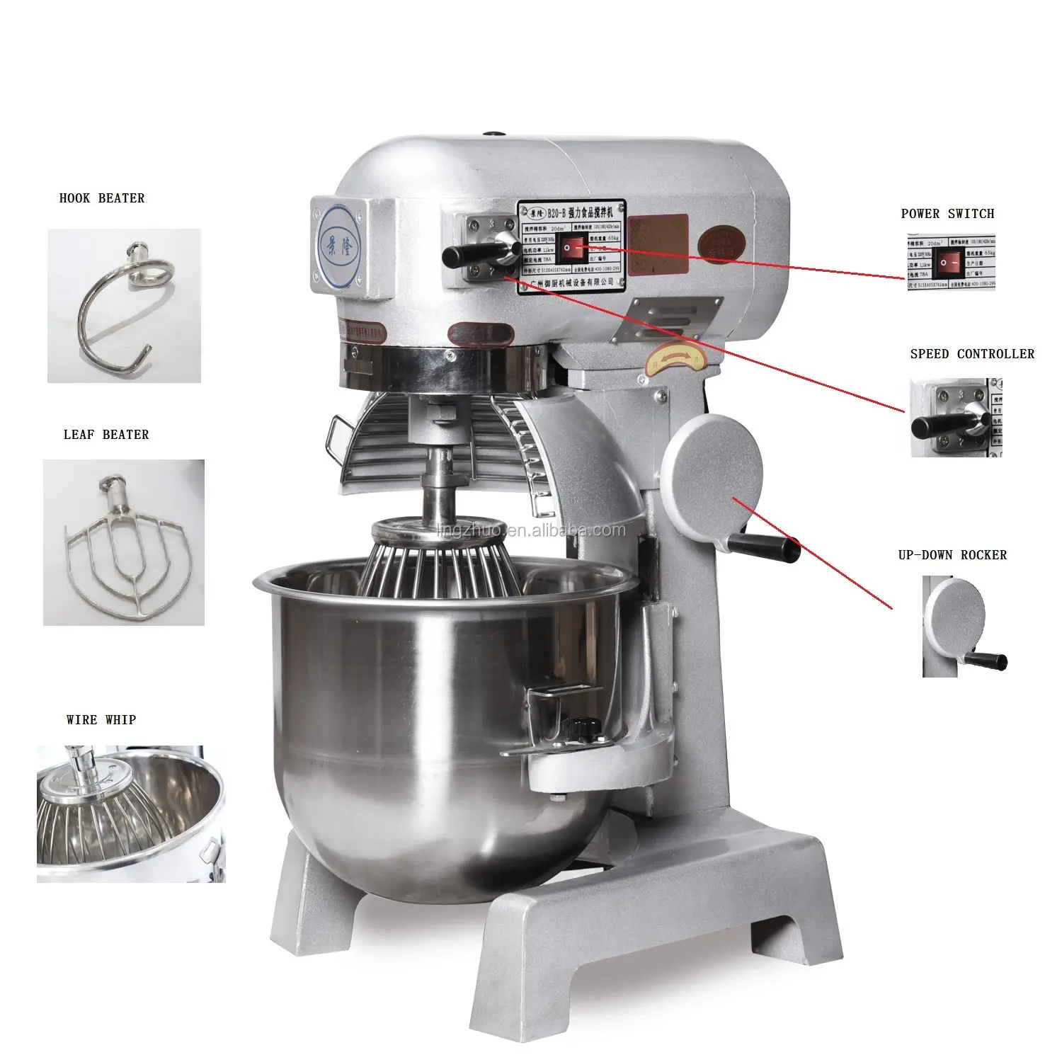 20l Planetary Mixer Stainless Steel 20L Electric Pastry Mixer Electric Food Mixer B20 Planetary Mixer