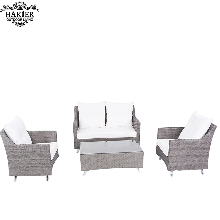 Outdoor modern furniture wicker sofa set high quality rattan sofa for patio with 4 pieces