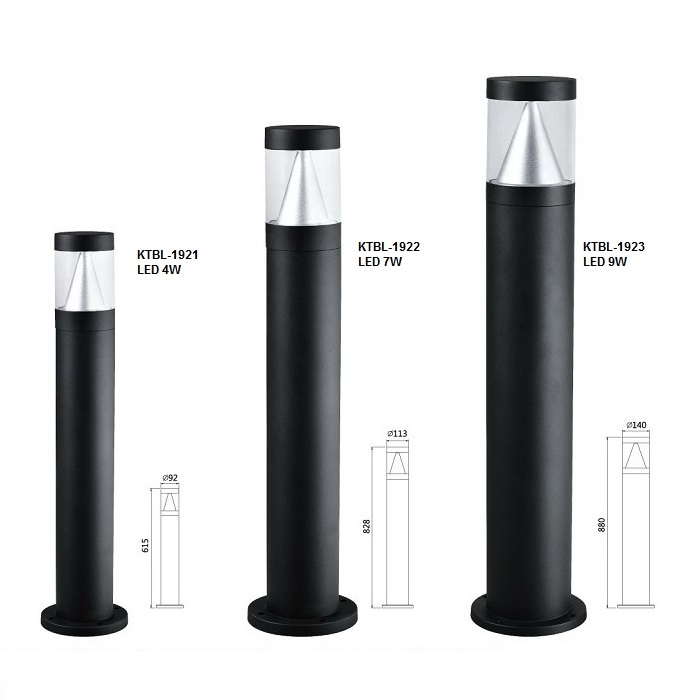 Kontak литой алюминиевый корпус дешевая цена 4 Вт led bollard свет для сада led газон свет