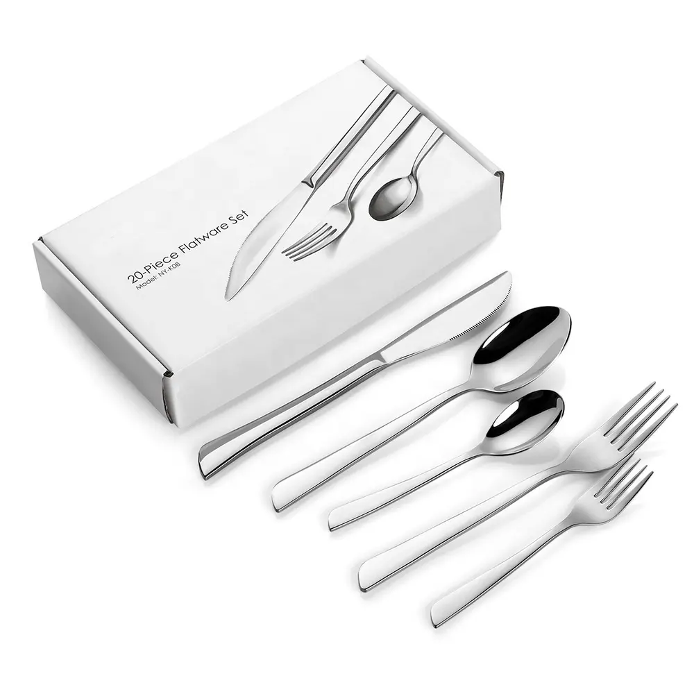 Italy Design Cutlery Set 20 Piece Stainless Steel Flatware Set Silverware Set for 4 People Apartment Gift