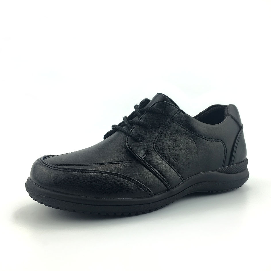 Повседневная обувь Greatshoe на шнуровке для мальчиков, детская кожаная школьная обувь, черная кожаная школьная обувь