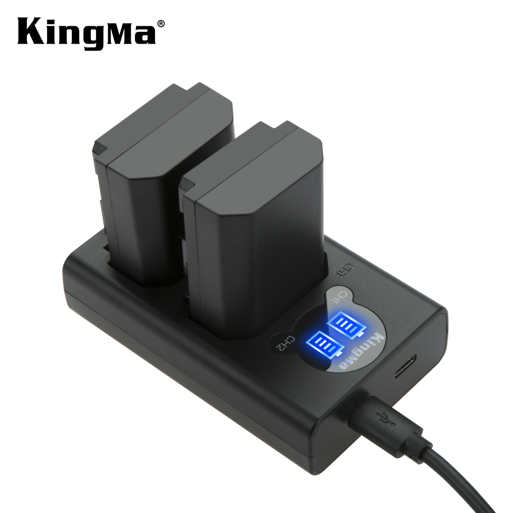 Портативное умное двойное зарядное устройство KingMa с ЖК-дисплеем для Sony NP-FZ100 Battery и для Sony ILCE-9 A9 A7RIII 7RM3 Camera