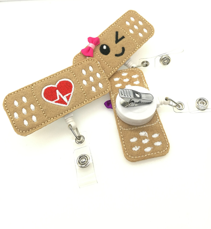 Значок на катушку Bandaid, держатель для имени кормления, фетровый, для медсестер, студентов и учителей, милый и практичный держатель для удостоверения личности