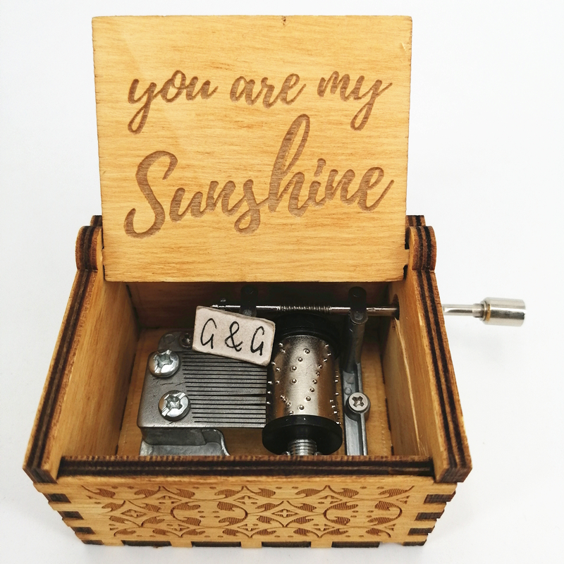Оптовая продажа, ручная деревянная музыкальная шкатулка You Are My Sunshine