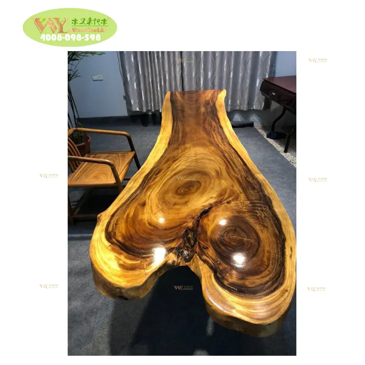 Hot selling suar wood walnut slab dining table Factory price solid ecuador wood live edge slab table