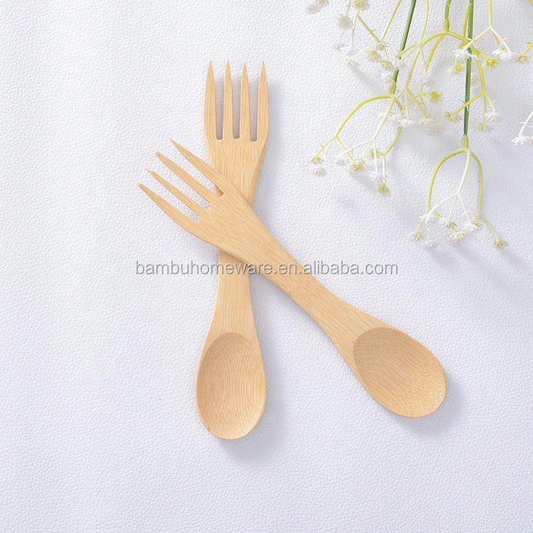 Food Grade All in One Spoon Fork Knife Biodegradable Bamboo Spork with Customized Logo