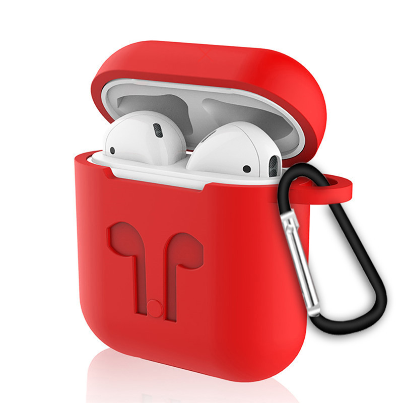 Бесплатный образец силиконовый защитный чехол с крючками для AirPods чехол для зарядки