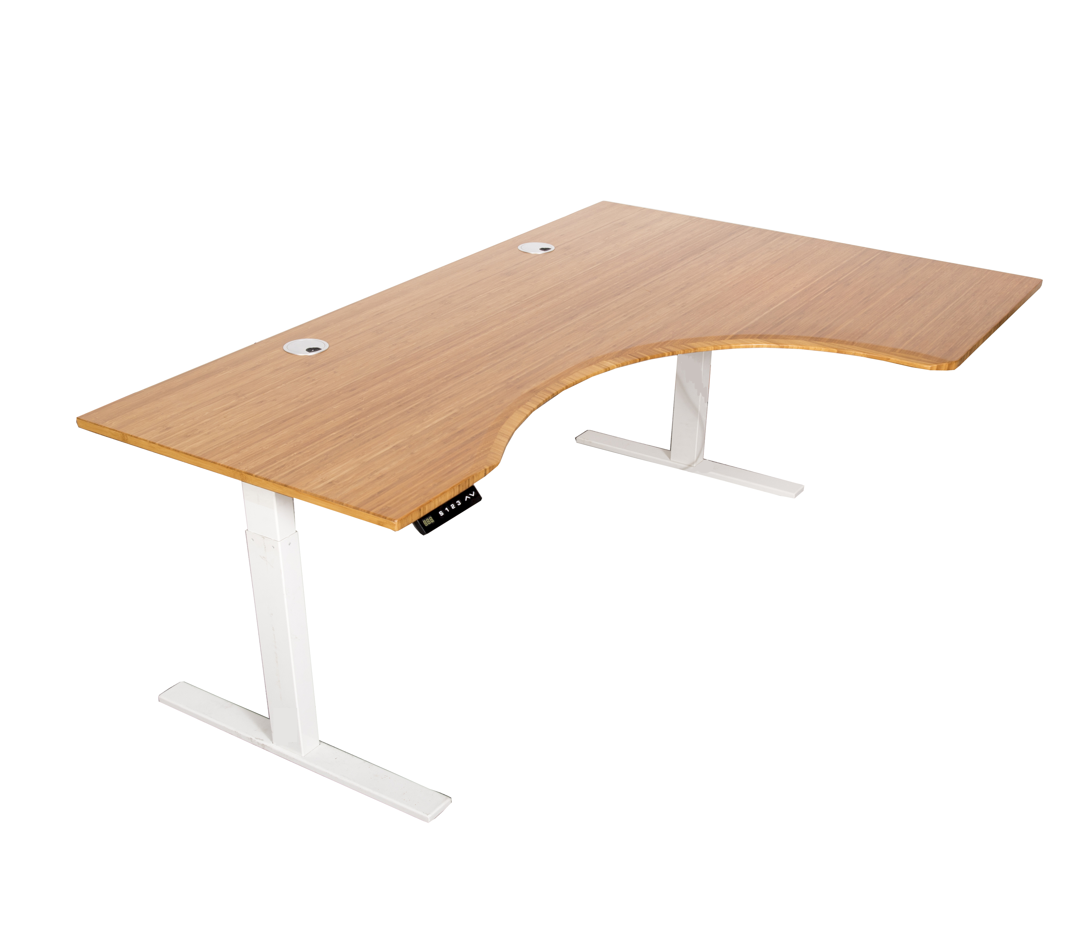 Commercial Office Furniture Bamboo Office Desk Electric Legged Desk Sit Stand Height Adjustable Desk