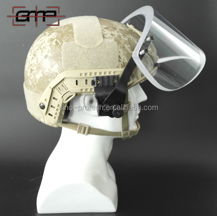 Zhongli NIJ iiia bullet proof ballistic PE bulletproof helmet pc visor