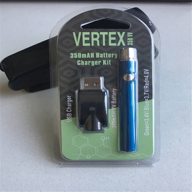 2019 Новый Preheat Батарея Блистер пакет 5 видов цветов 350 мАч Vertex Подогрев переменное напряжение батарея для масла бак распылитель