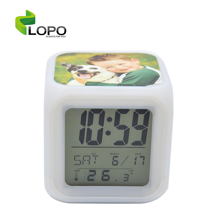 Sublimation Blanks LED Color Change Digital Alarm Clock for back to school season
