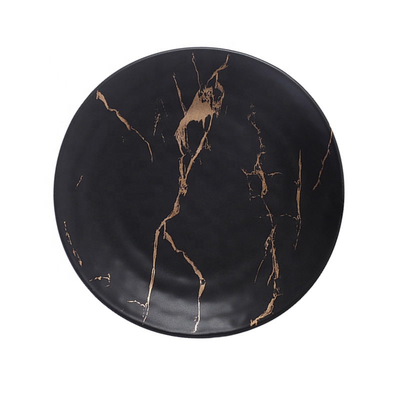 2019 New Style Fashion Marble Black Ceramic Plate, Cheap Ceramic Plate, Cheap Chinaware Dinner Plate