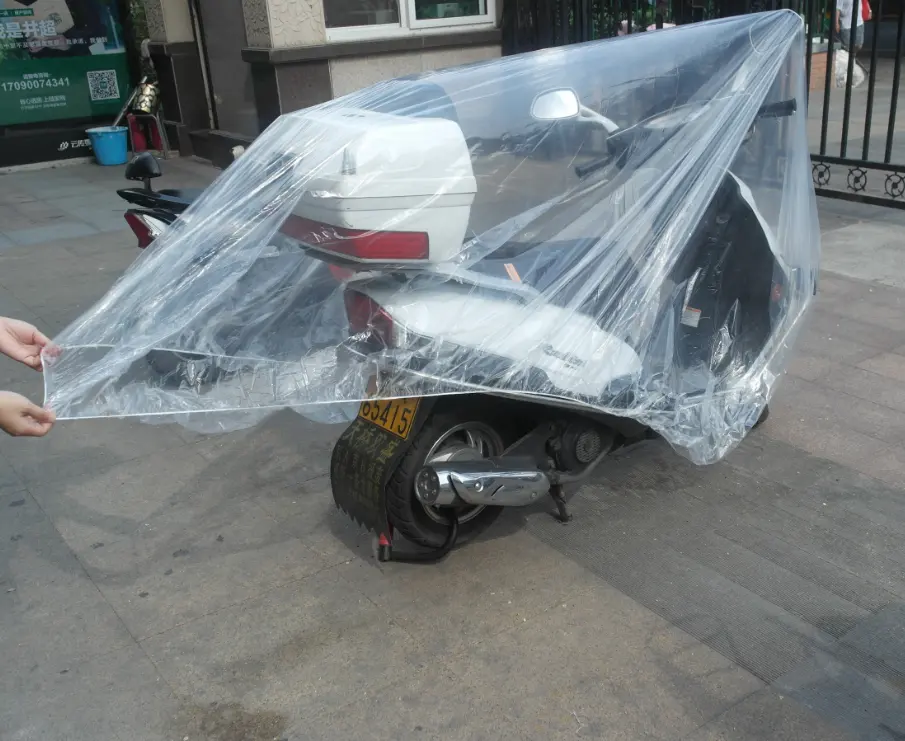 Transparent plastic motorcycle bike cover