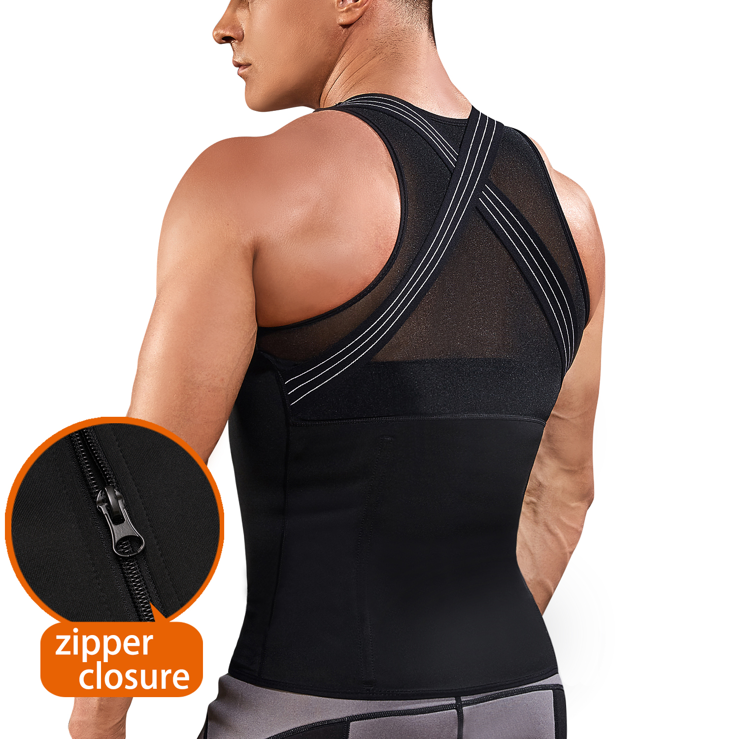 Men Shirt Vest Slimming Underwear Body Shaper Tight Tank Top Waist Trainer Tummy Control Girdle