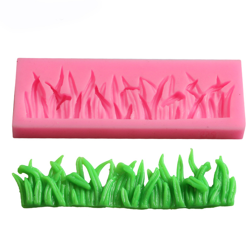 Unique design beautiful grass Eco-friendly Big Silicone molds DIY Polymer Clay crafts silicon cake molds 3d flower soap molds