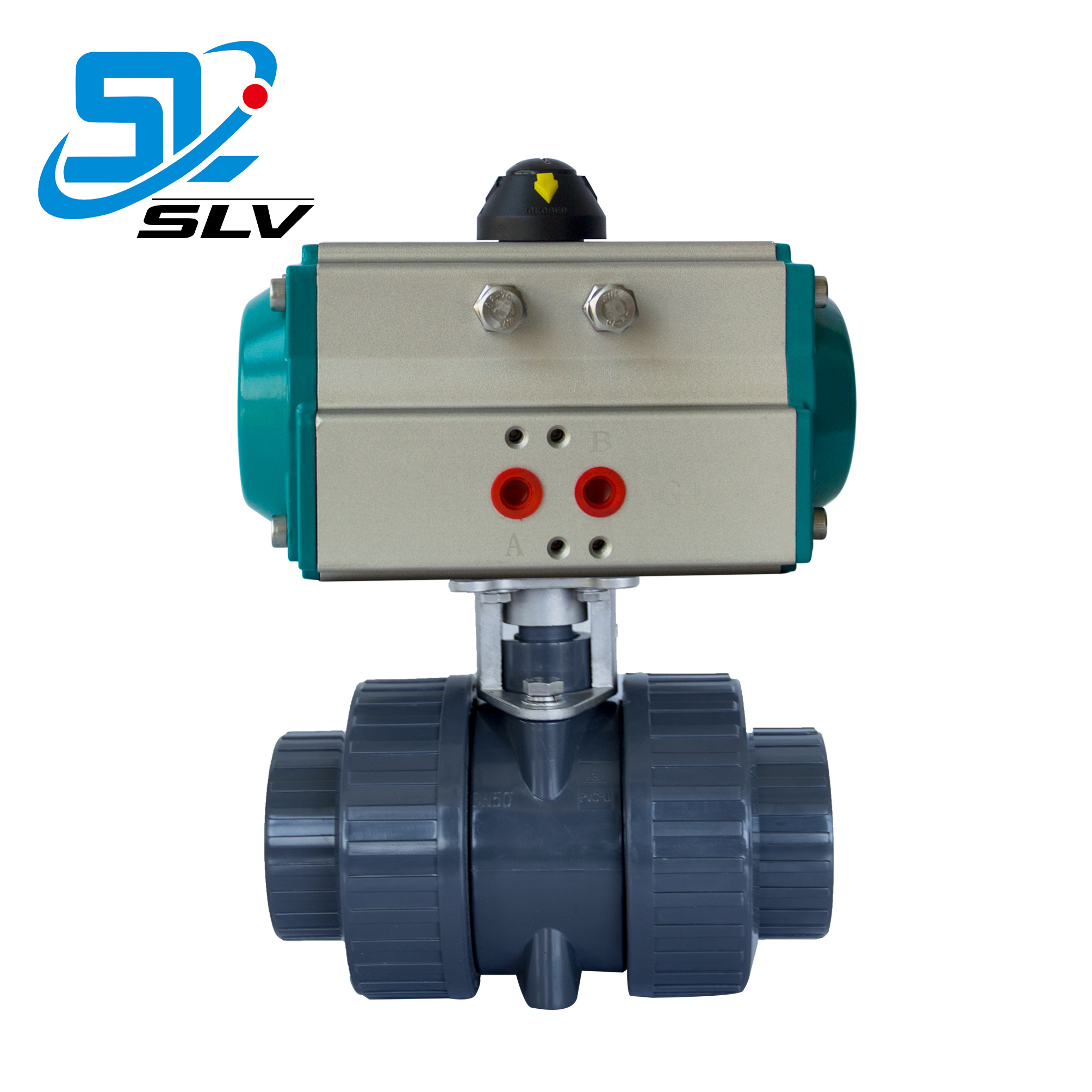 DN15 DN20 DN32 DN40 DN50 DN65 ПВХ PVDF PP PPH пневматический шариковый клапан