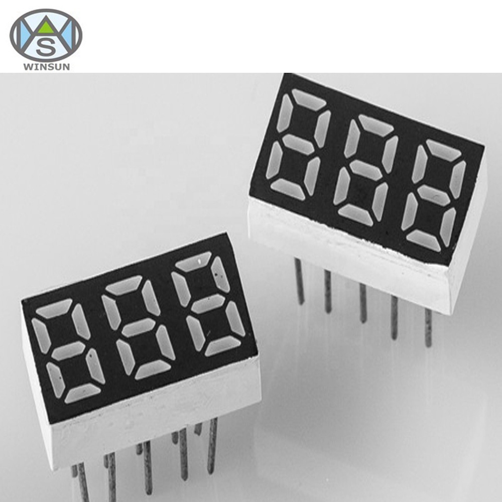 0.36 inch yellow three / 3 digit 7 segment LED display for digital indicators