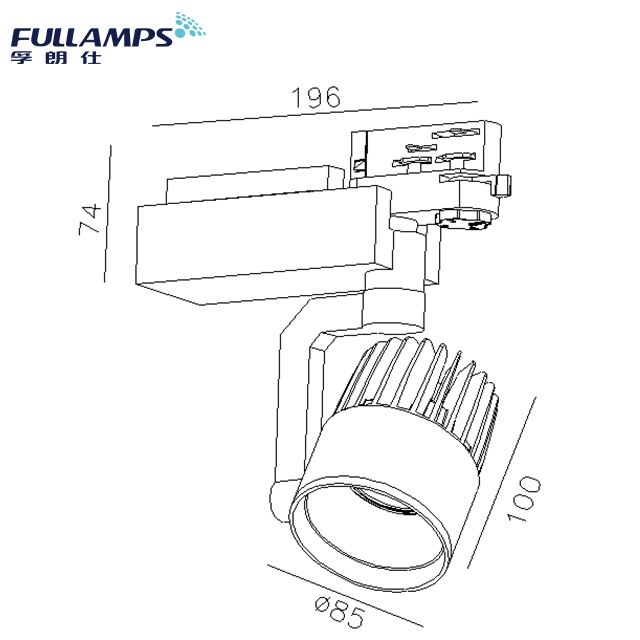 China wholesale custom led track light adjustable beam 25watt 30watt 35watt track light led