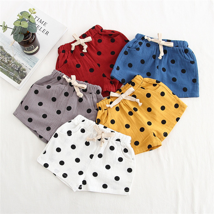 children dot printing shorts kids elastic waist shorts for baby girls