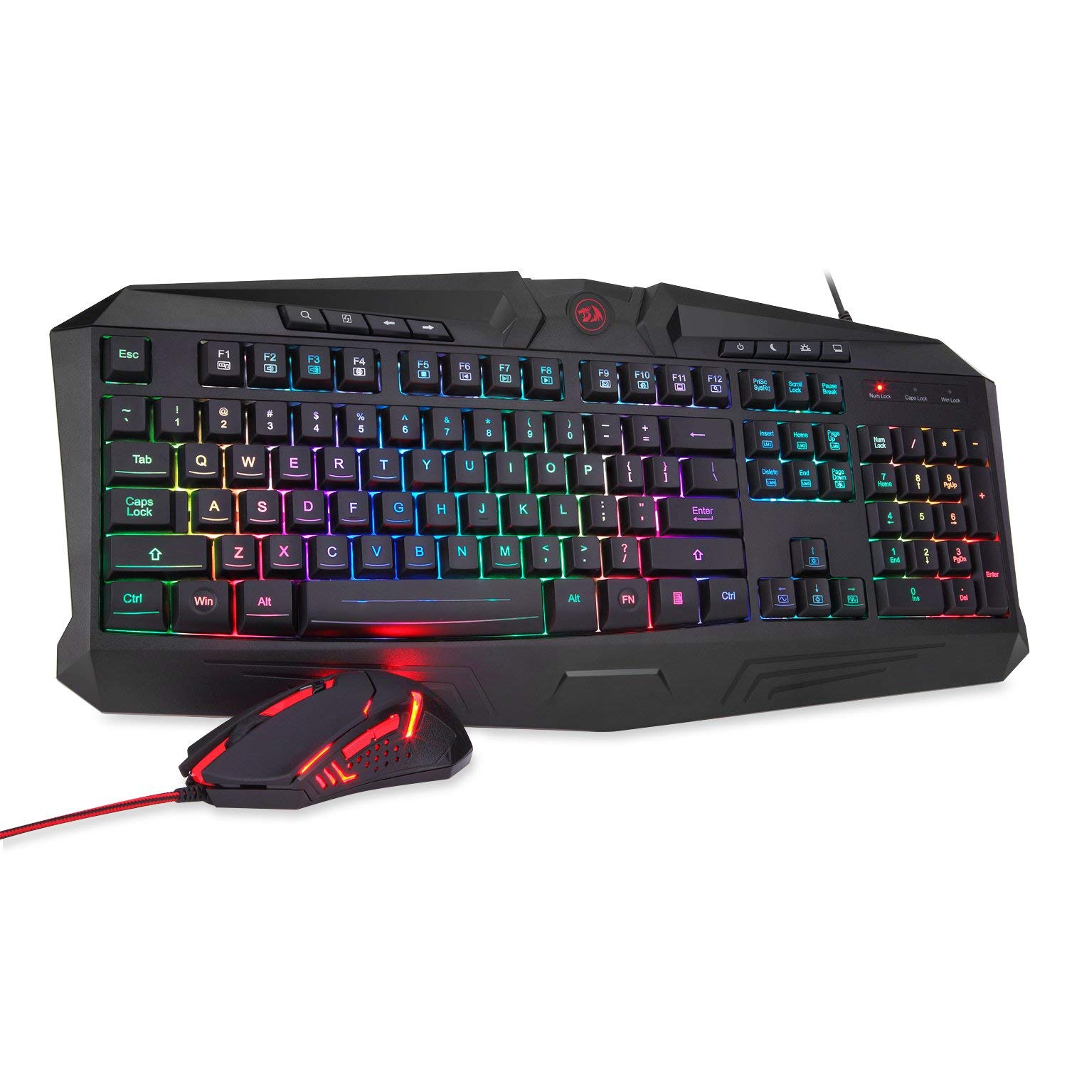 Redragon S101-1 Проводная RGB подсветкой USB игровая клавиатура и мышь комбо набор