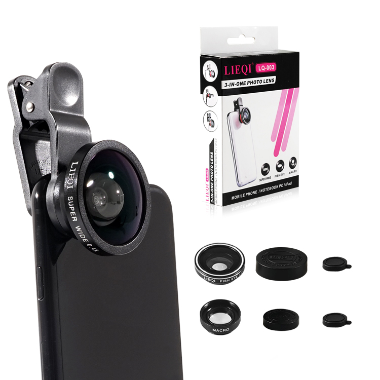 Оптовая продажа 3 в 1 Fisheye Макро объектив для камеры мобильного телефона