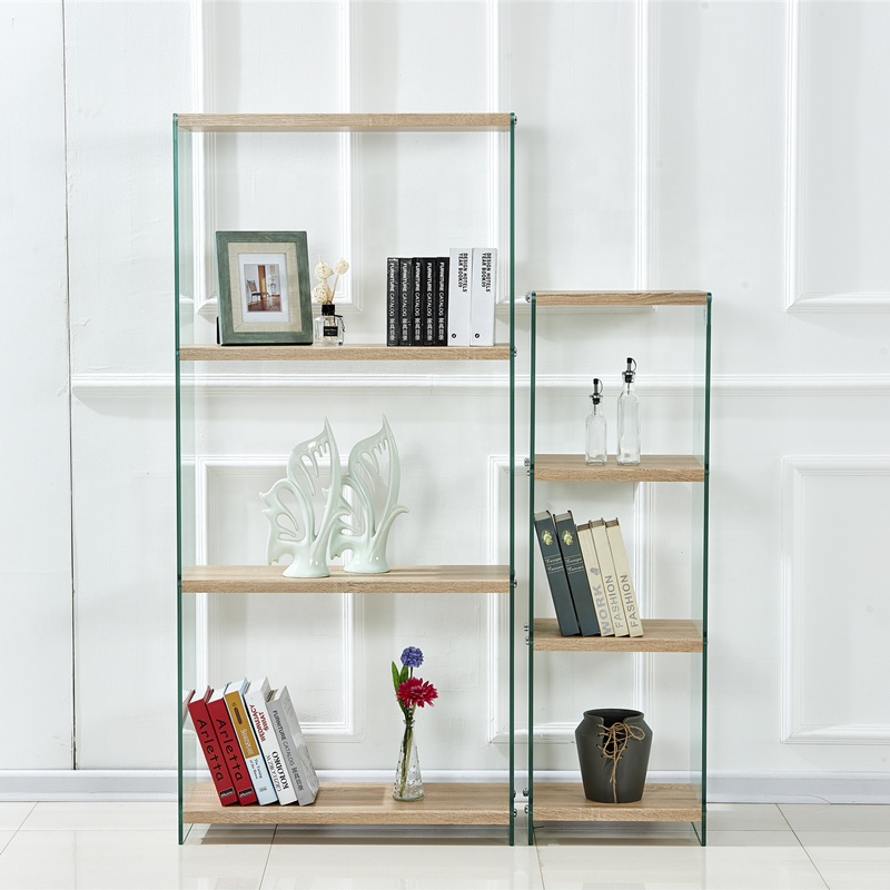 2019 New Product Living Room Funiture 3 Tier Tempered Glass bookcases/Storage rack/Storage Shelf Wall Shelf