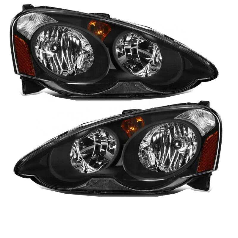 Замена фар фары для Acura RSX 2002 2003 204 черный Налобные фонарики фары