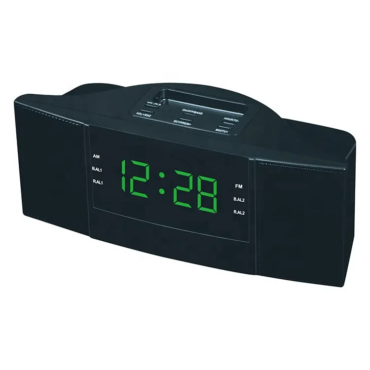 Retro Antique Large Table Bedside Snooze Sleep Timer 1.8" LED Digital AM FM Radio Alarm Clock