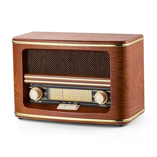 Реальное деревянное винтажное FM AM портативное радио со встроенными стереодинамиками радио