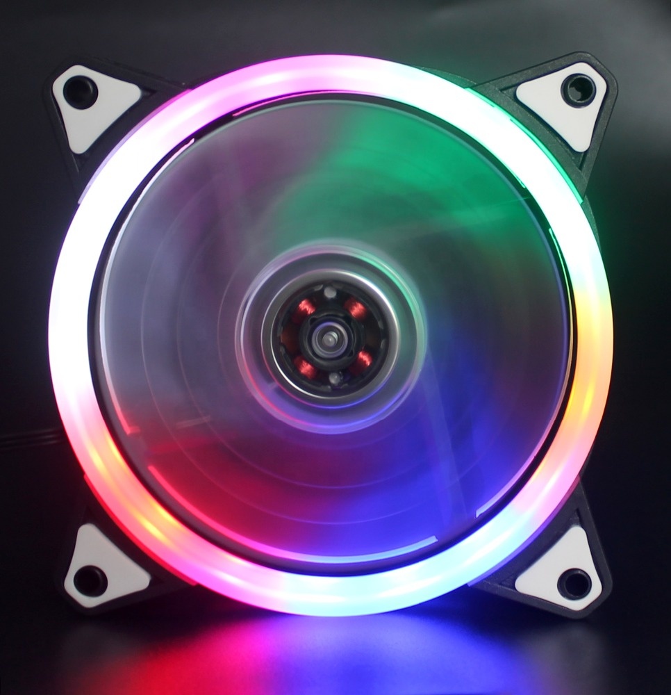 12025 тихий компьютер с двойным кольцом LED RGB чехол вентилятор с контроллером для игрового ПК компьютера 5 -PACK и 1 комплект пульт дистанционного управления