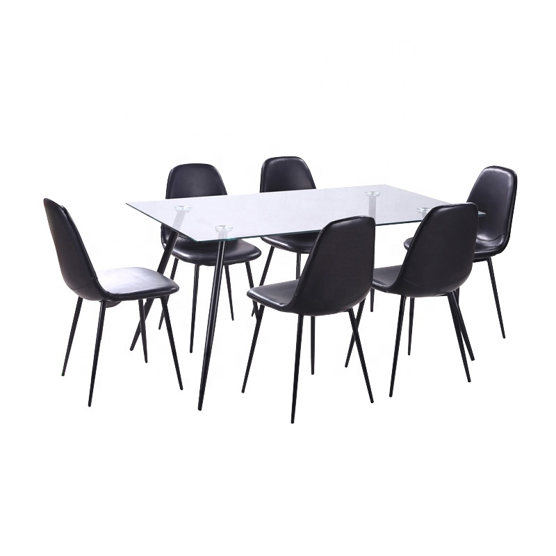 2019 New Model Glass Top Dining Table Dining Room Furniture