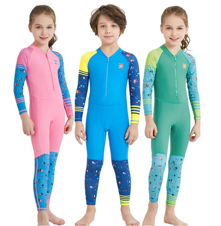 Boy's and Girl's Sunscreen Swimsuit Long Sleeve Diving Suit Neoprene Thermal Swimsuit