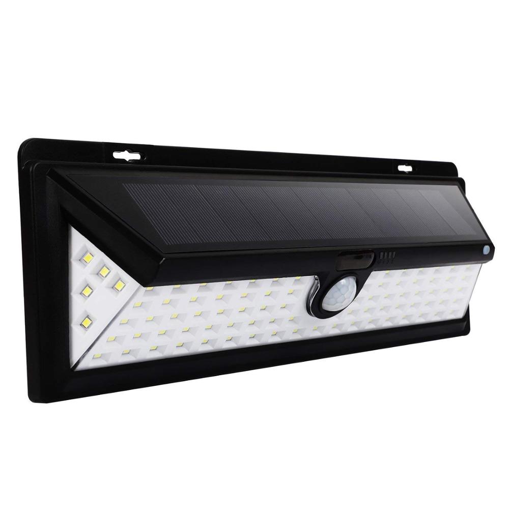 90 LED Solar Power Lights Outdoor Wall Lighting Wide Angle Solar Security Motion Sensor Wall Lamps for Garage Garden Yard Park