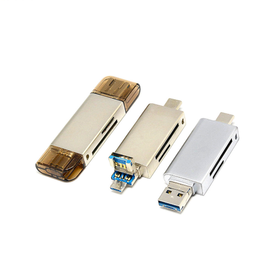 Многофункциональный USB 2,0 Micro USB TF SD Type C OTG считыватель смарт-карт для смартфона и компьютера