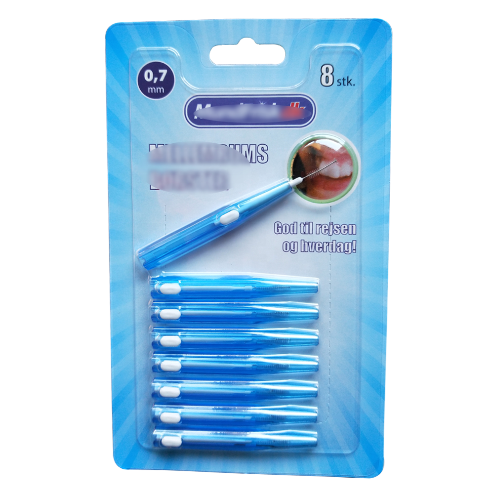 CE Push Pull Type Interdental Brush with Blister Card Packing