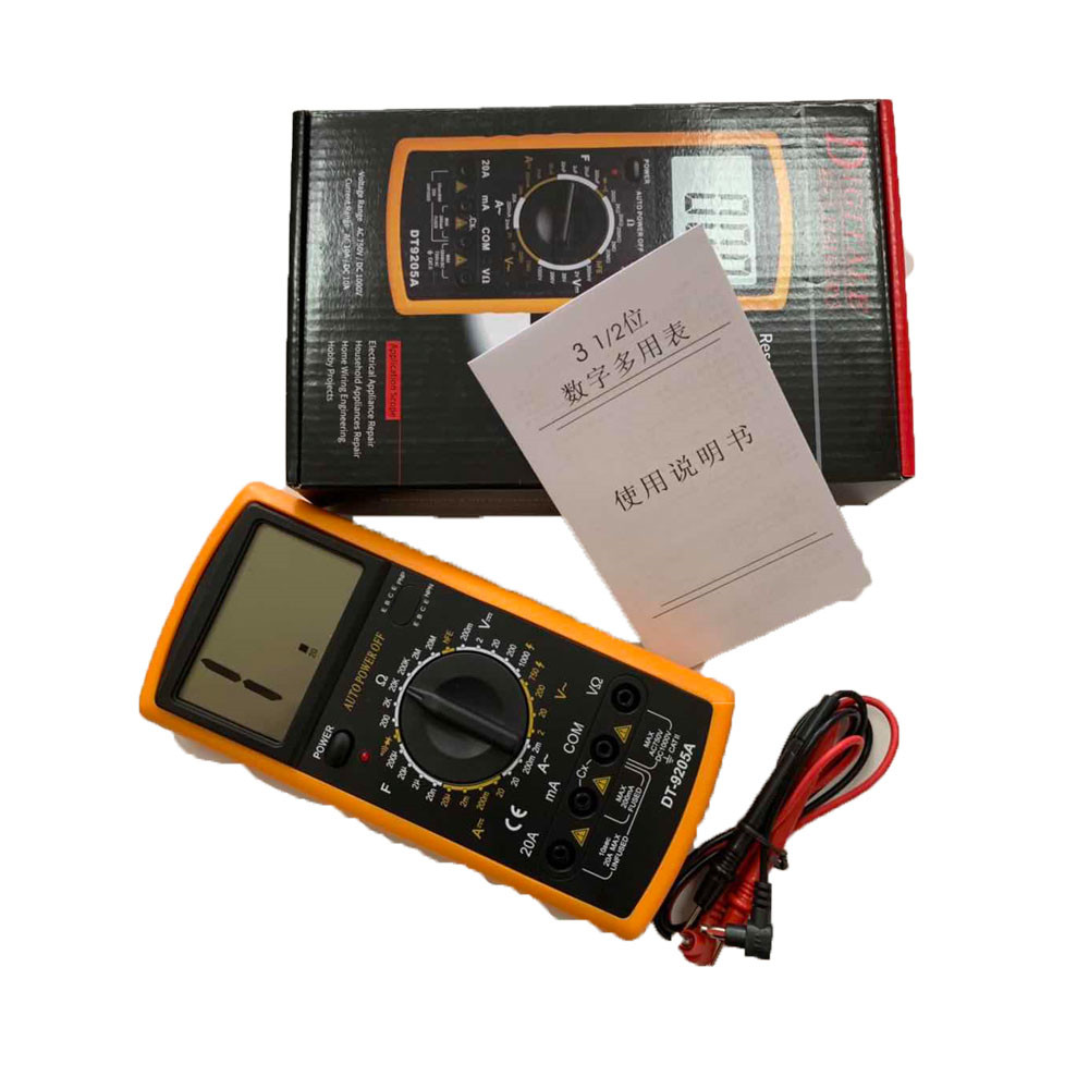 Цифровой мультиметр DT 9205A, 1000 В, ЖК-дисплей