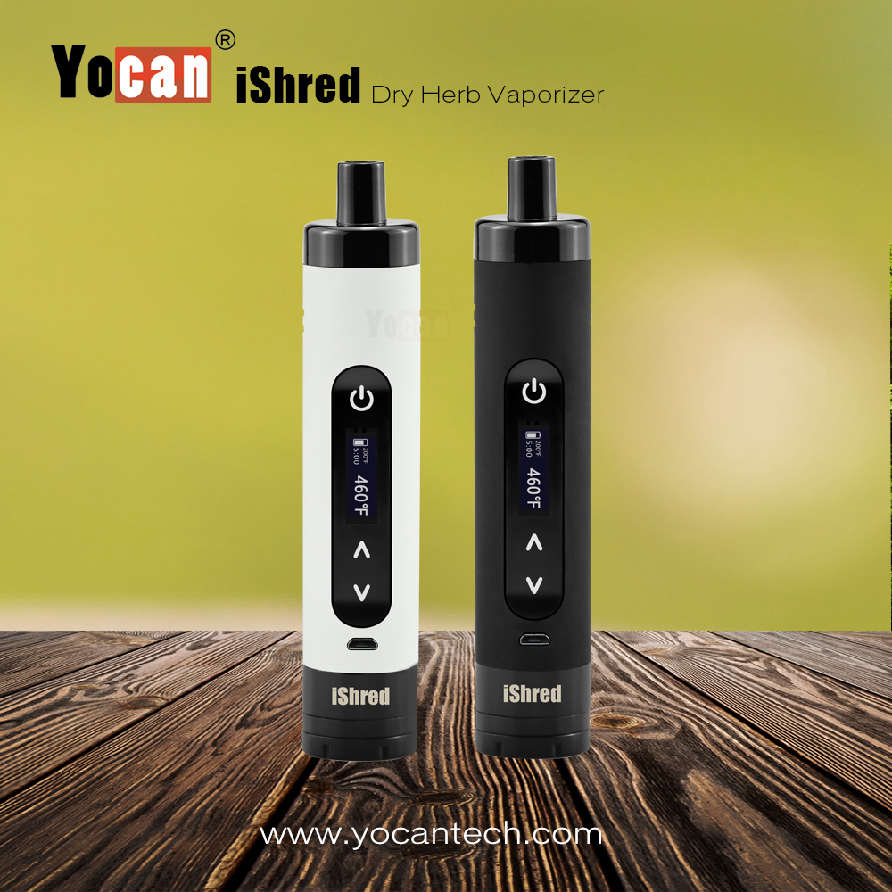 Оригинальный травяной испаритель Yocan iShred, 2600 мАч, встроенная емкость, травяной вейп-ручка, стартовый набор черного и белого цветов