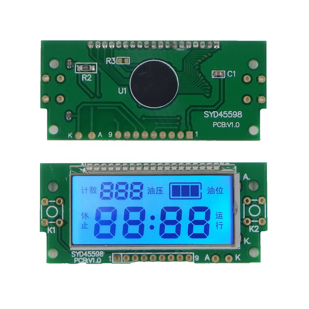 TCC(SYD45598) монохромный ht1621 сегмент ЖК-экран 9 pin ЖК-модуль со светодиодной подсветкой tn 4-значный 7-сегментный ЖК-дисплей