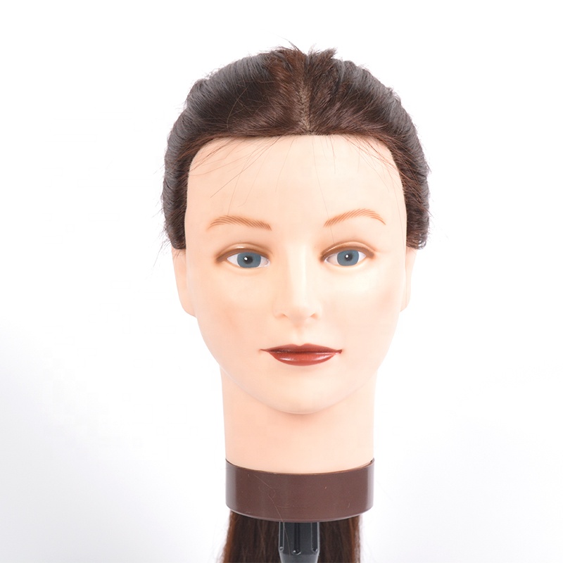 Hair Styling Doll Head With Natural Hair Training Mannequins Head Hairdressing Training Doll Heads