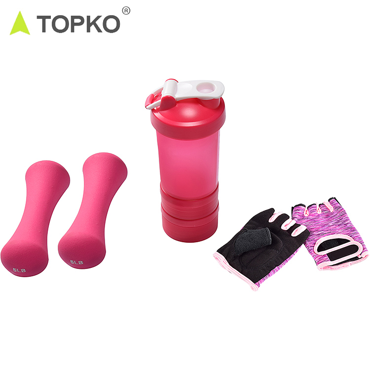 Топ TOPKO с логотипом на заказ, хит продаж, Спортивная бутылка для фитнеса, набор с гантелей
