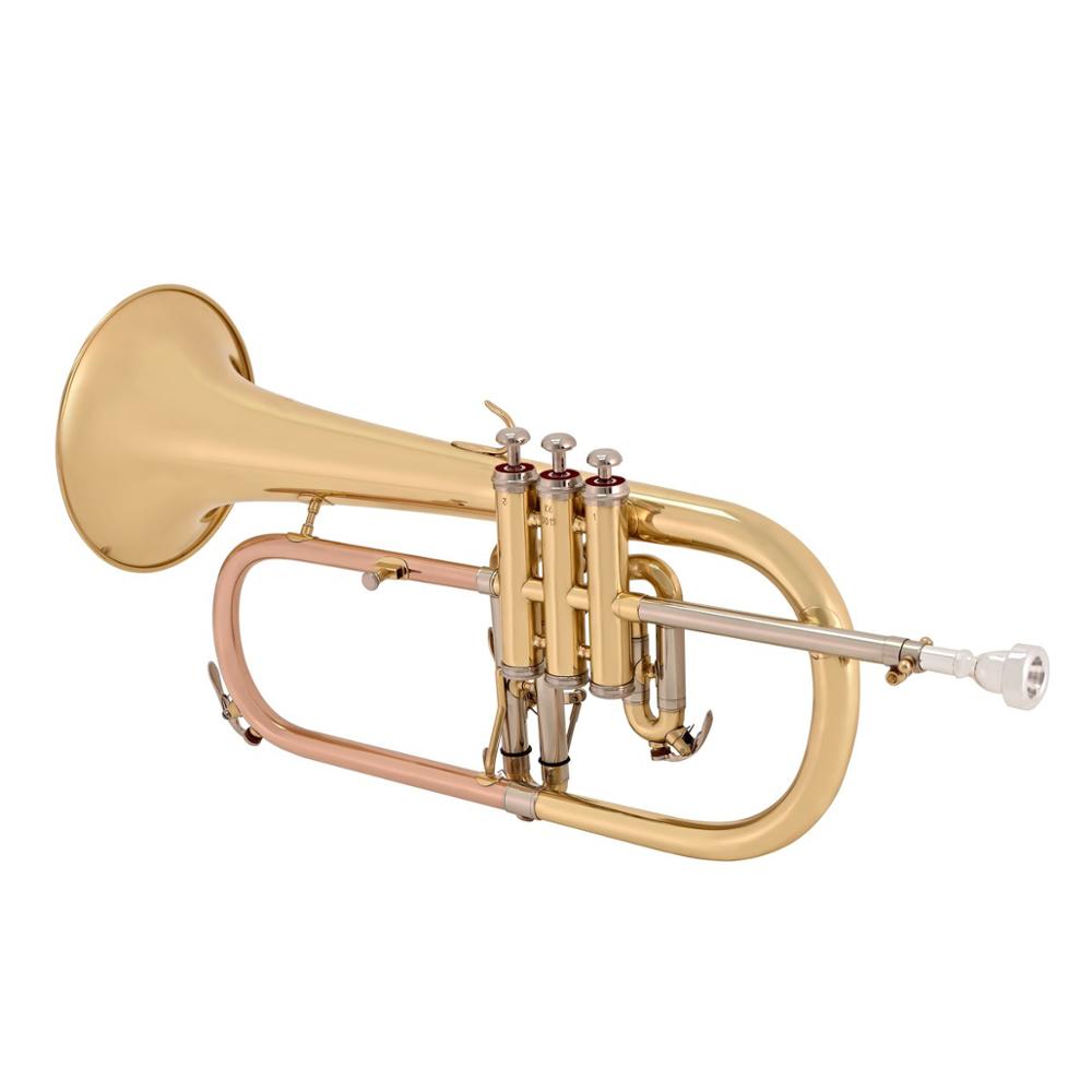 Hot Sale Chinese Popular Bb Key Gold Lacquer Flugelhorn