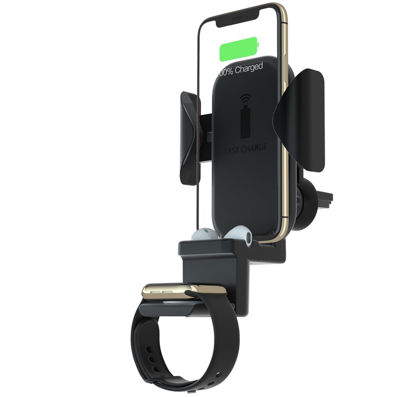 3 in 1 Car Wireless Charger Holder for iPhone, for iphone x car wireless charger mount