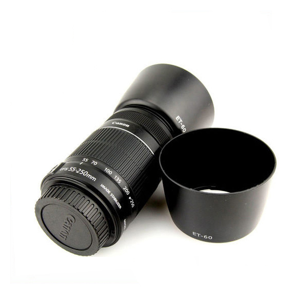 ET-60 бленда объектива для CN камера T3i T2i T1i T3 XTi XT XSi с 55-250 мм 75-300 мм черный