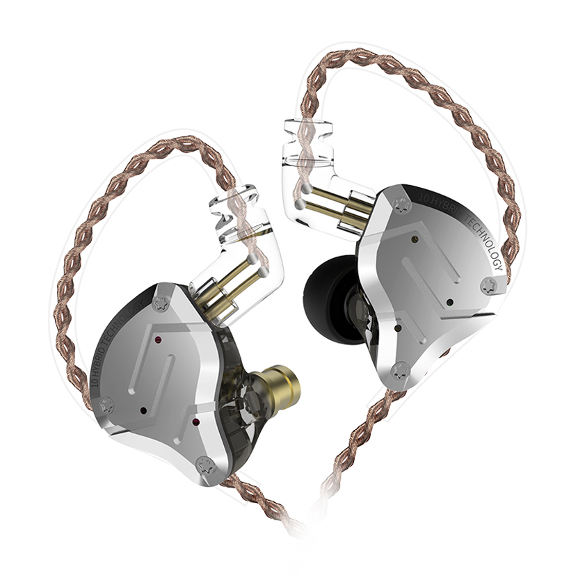 Гибридные басовые наушники KZ ZS10 Pro, 10 шт., 4BA + 1DD HIFI, Спортивная гарнитура с шумоподавлением, монитор
